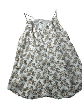 LOFT Cream Floral Print Spaghetti Strap Tank